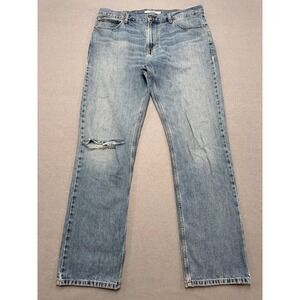 Y2K Tommy Hilfiger Denim Jeans Mens 36x34 Blue Light Wash Classic Fit Distressed